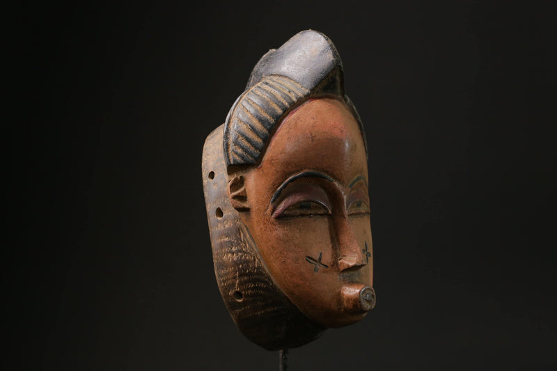 African Mask Wall Decor Tribal Art Face Mask Wood Carved Vintage Baule masks for wall-8449