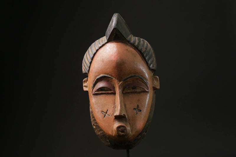 African Mask Wall Decor Tribal Art Face Mask Wood Carved Vintage Baule masks for wall-8449