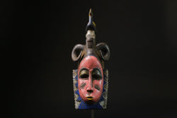 African Tribal Wood masks Baule Mask Wooden Tribal Mask Handmade Antiques-9762