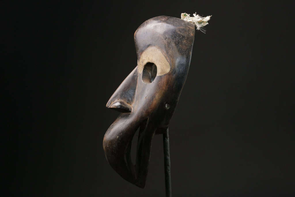African mask antiques tribal Face vintage Wood Carved Hanging Dan masks for wall-8460