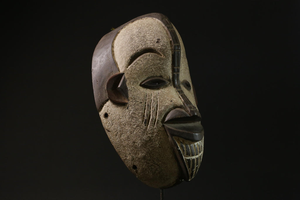 African Tribal Wood mask Igbo Mask Tribal Face Mask Wood Hand Carved-8478