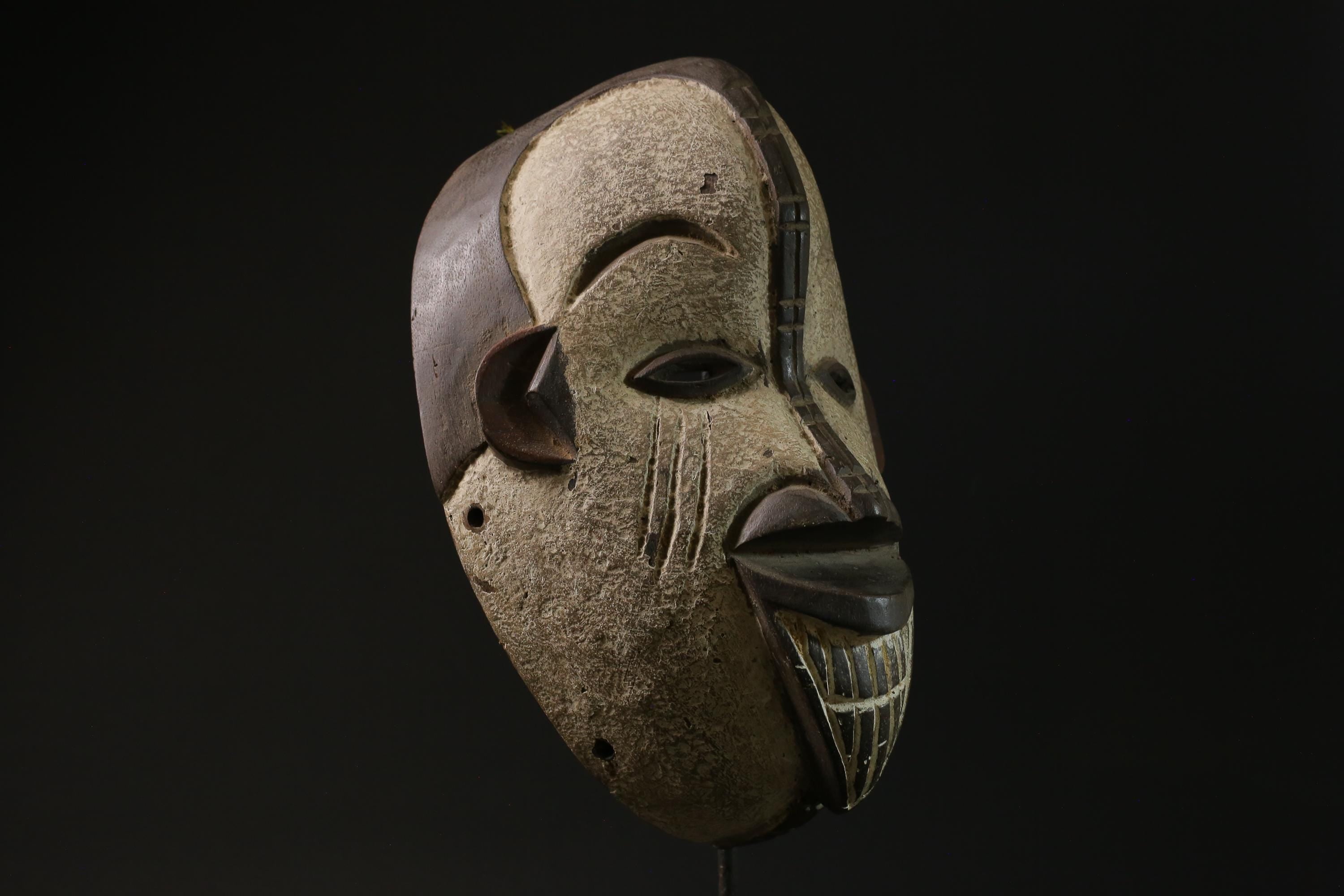 African Tribal Wood mask Igbo Mask Tribal Face Mask Wood Hand Carved-8478