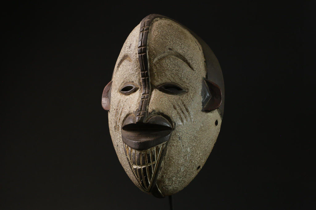 African Tribal Wood mask Igbo Mask Tribal Face Mask Wood Hand Carved-8478