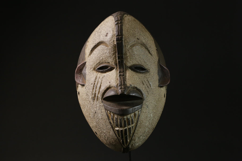 African Tribal Wood mask Igbo Mask Tribal Face Mask Wood Hand Carved-8478
