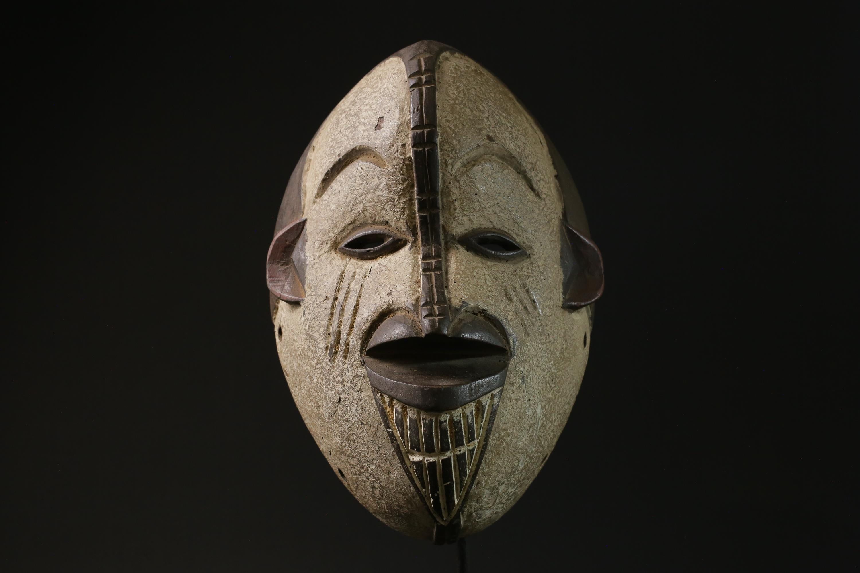 African Tribal Wood mask Igbo Mask Tribal Face Mask Wood Hand Carved-8478