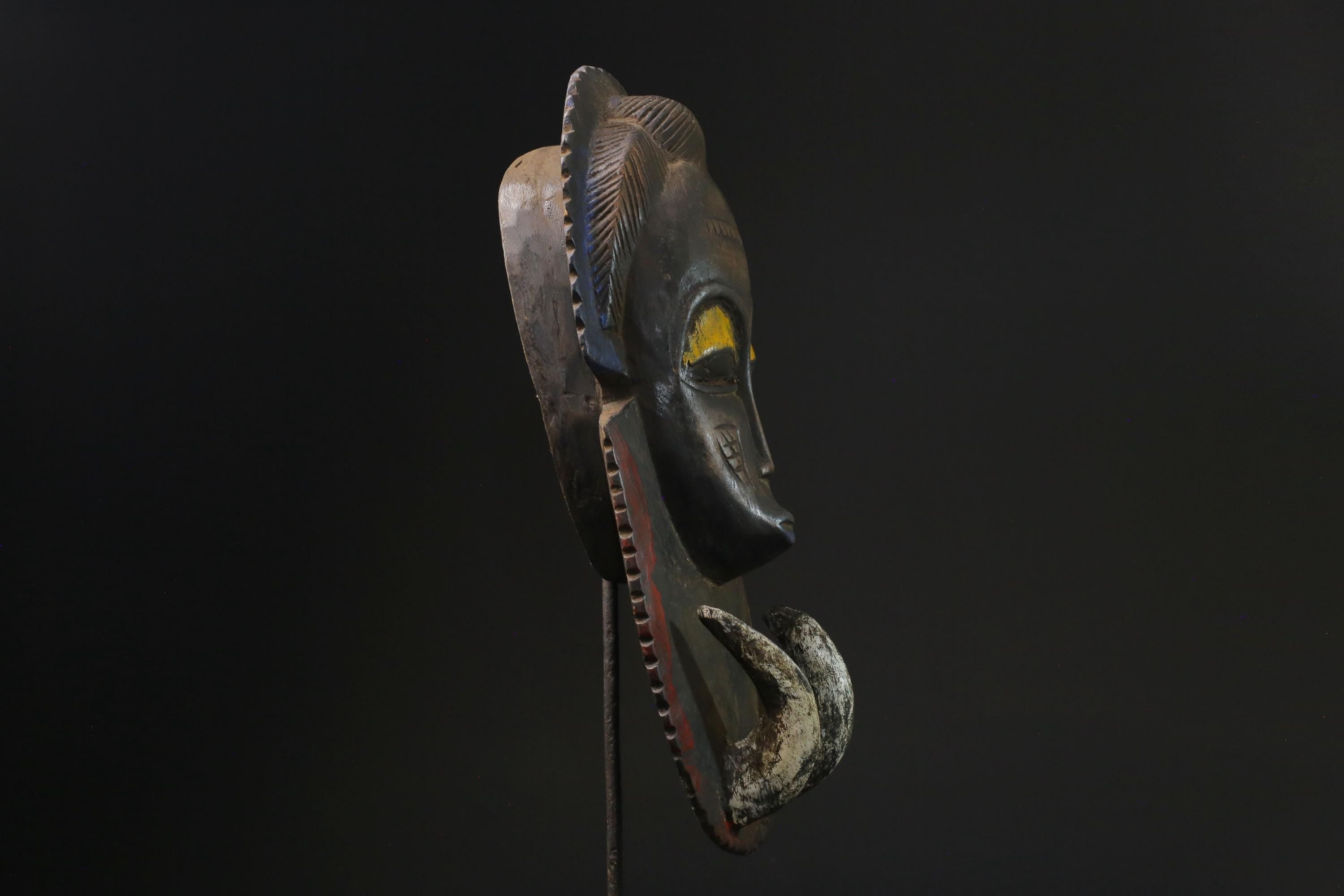 African Mask Baule Wood Mask African Decor tribal Baule Wall Hanging -9779