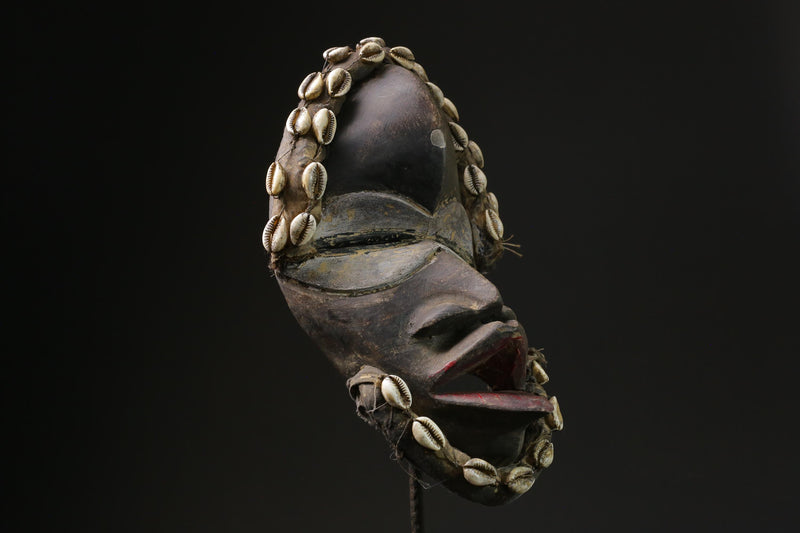 African Face Mask Wood Face Mask Wood Hand Carved Vintage Dan Kran Kaogle-9773