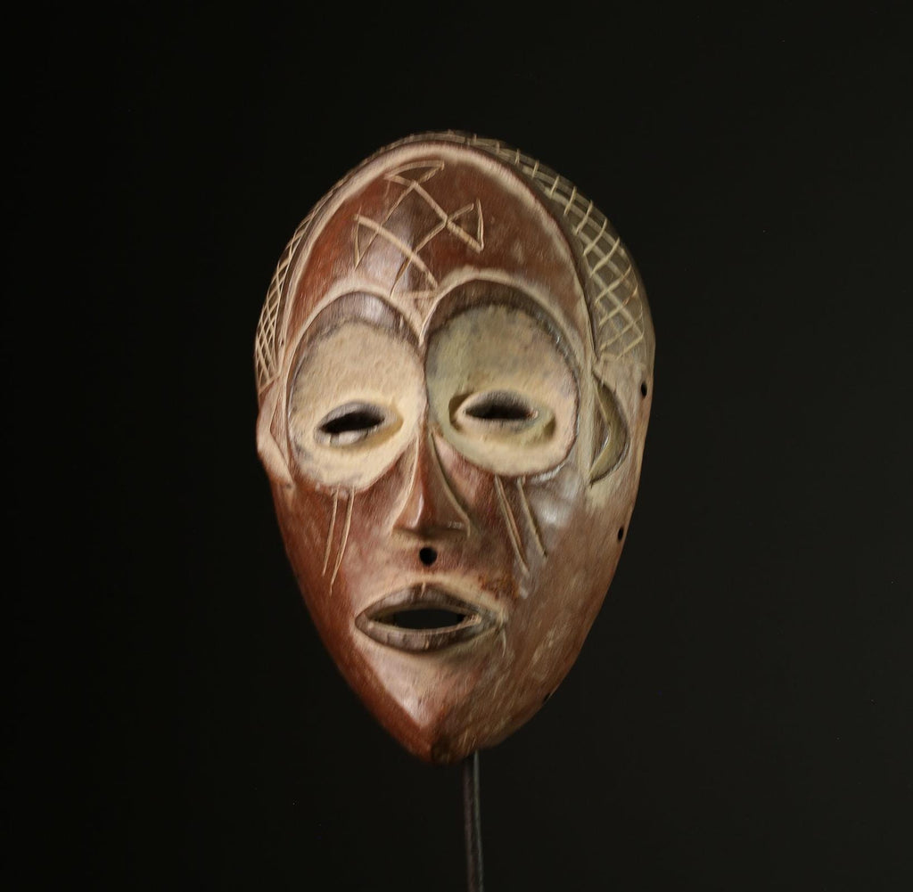 African mask antiques tribal mask vintage Wood mask Carved Chokwe mask-G2016