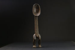 African Tribal Luba Songye Ritual Spoon Central hand carved Home statue-G2345