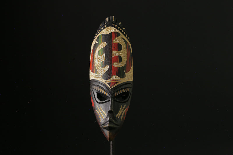 African mask African Colorful Mask Hand Carved Traditional Wooden Wall Decor Tribe Ghana-G2058