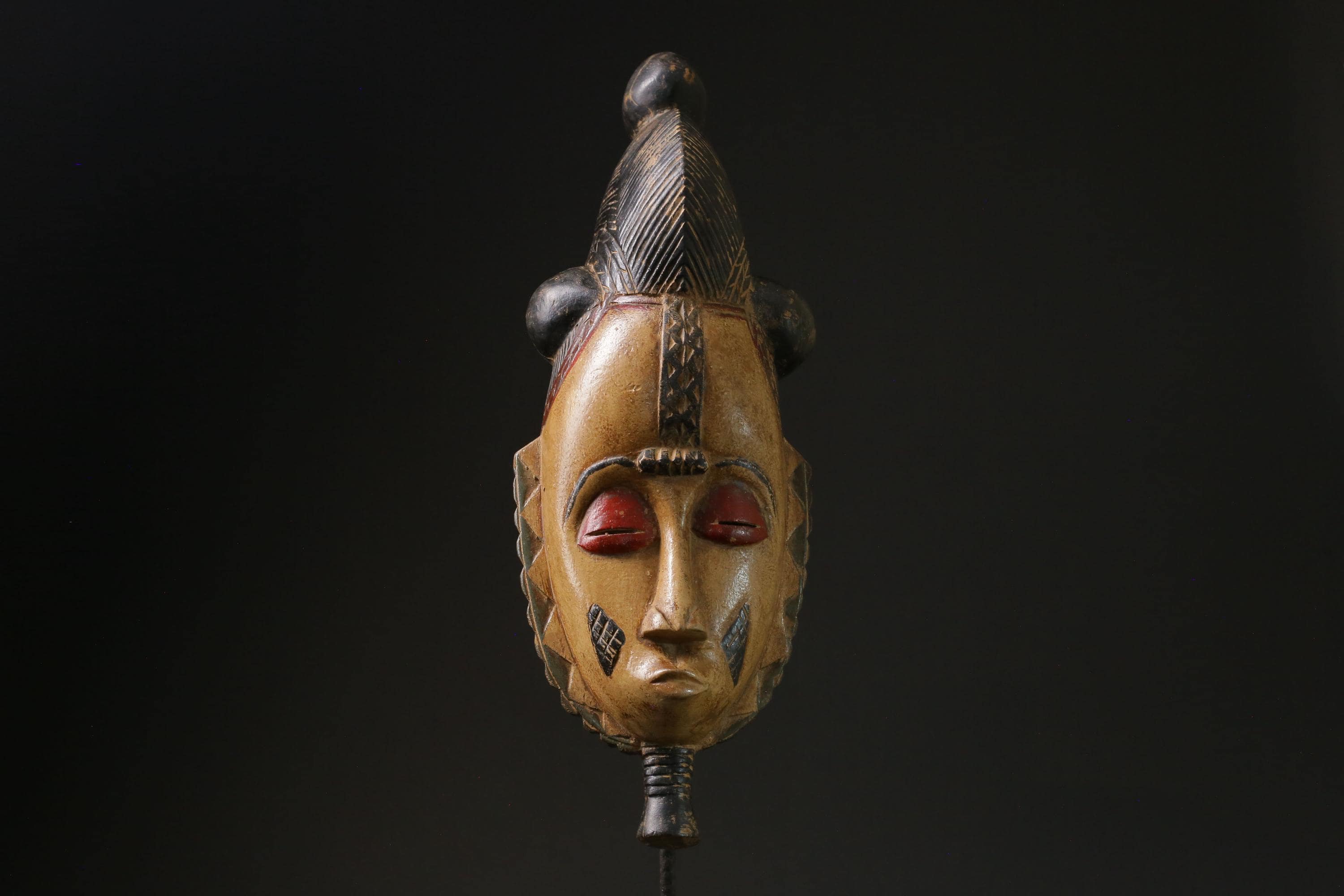 African Mask Antiques Tribal Art Face Vintage Wood Carved Vintage Guro-9796