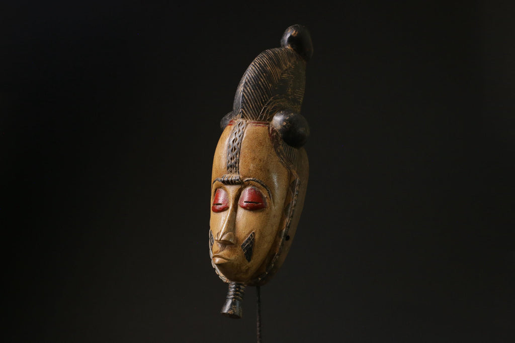 African Mask Antiques Tribal Art Face Vintage Wood Carved Vintage Guro-9796
