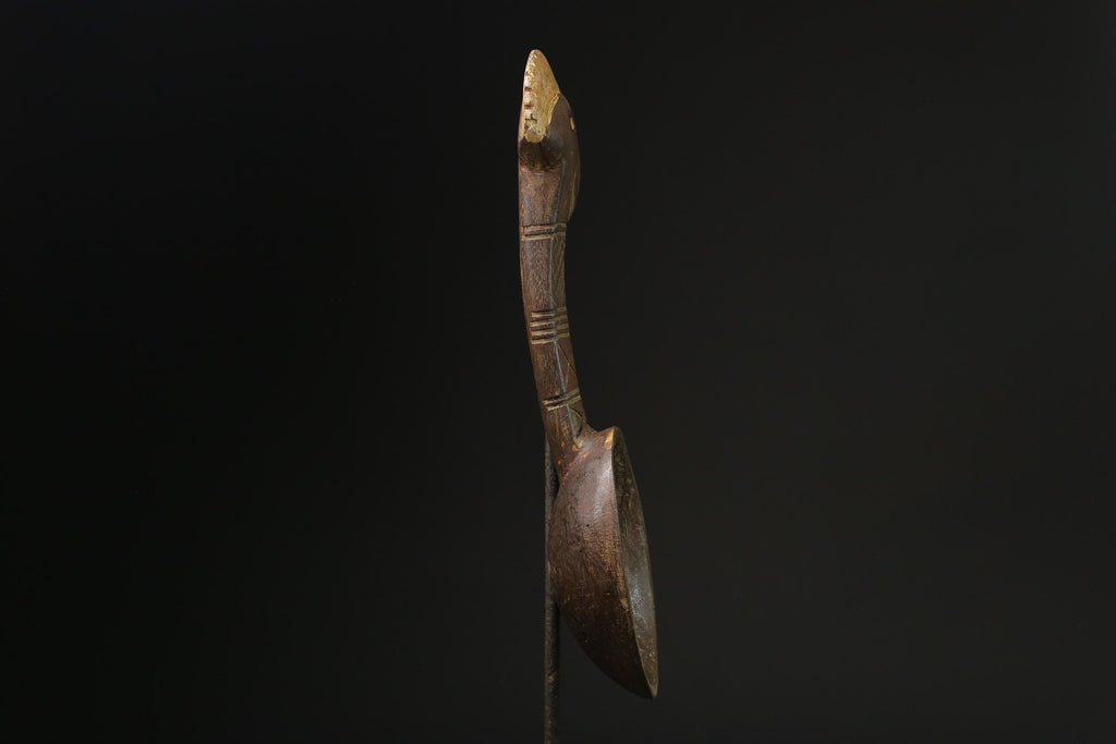 African Tribal Art Wooden Carved Dan Wakemia Spoon African traditional trop-G2366