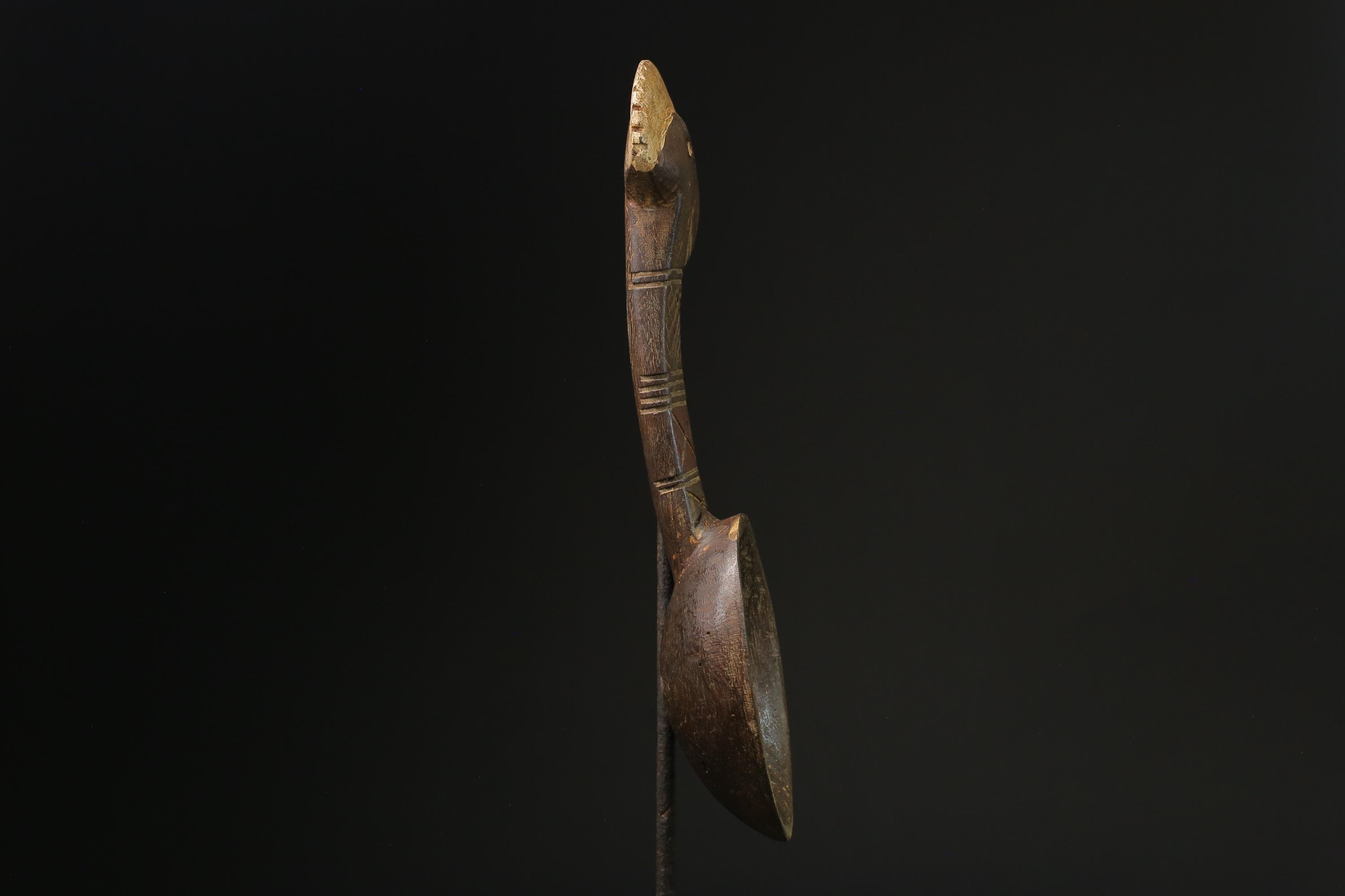 African Tribal Art Wooden Carved Dan Wakemia Spoon African traditional trop-G2366