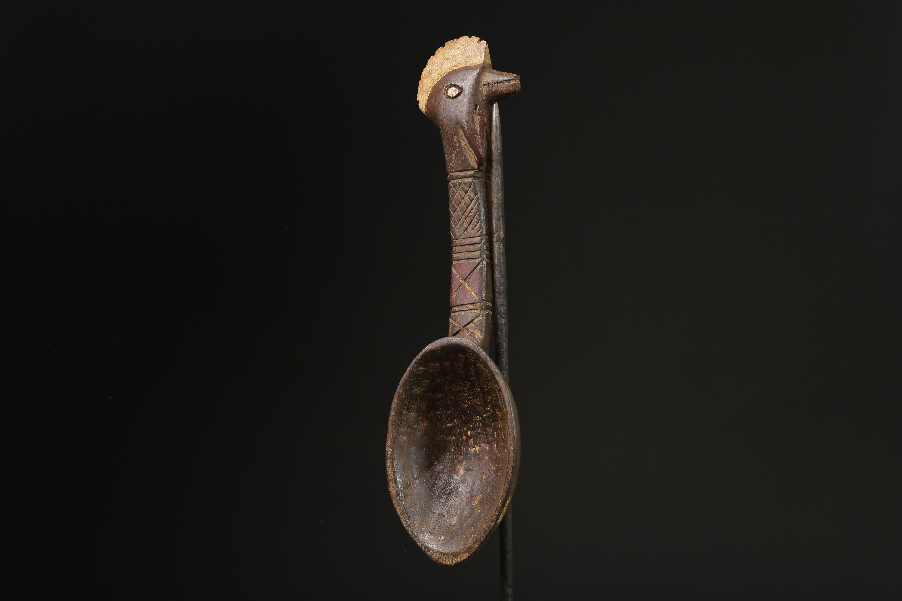 African Tribal Art Wooden Carved Dan Wakemia Spoon African traditional trop-G2366