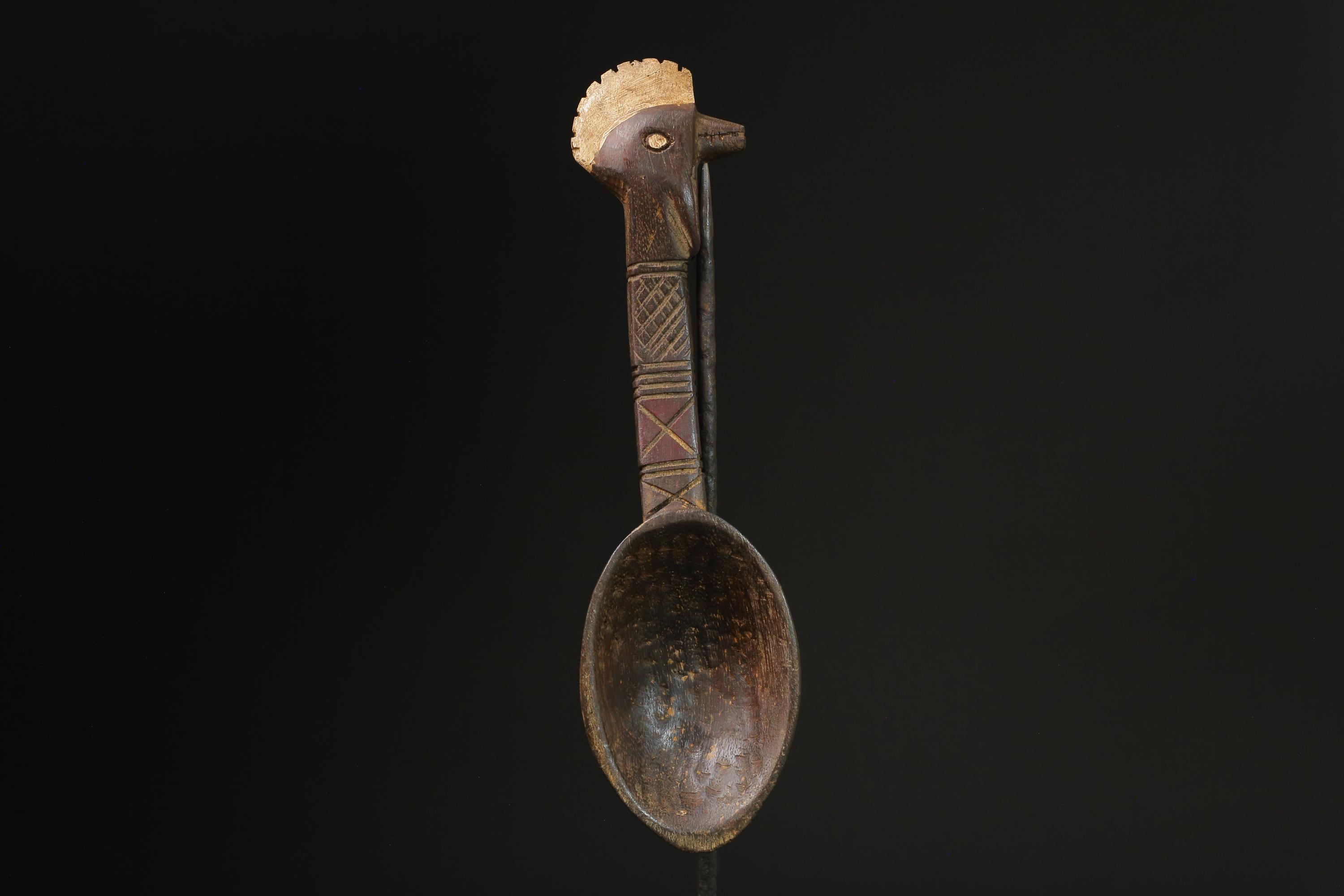African Tribal Art Wooden Carved Dan Wakemia Spoon African traditional trop-G2366
