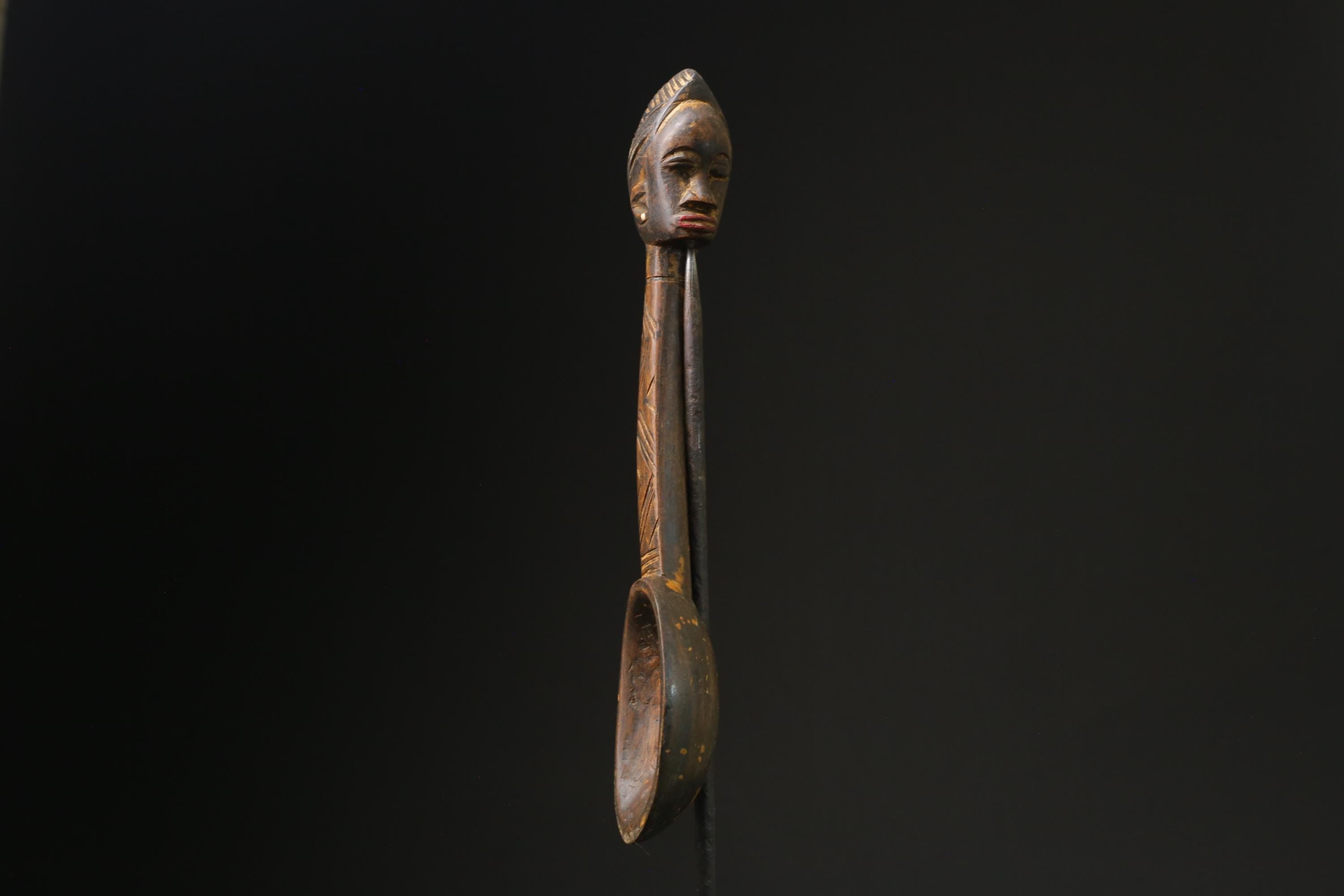 African Wooden figurine tribal Dan Wakemia Spoon Trophy wall mask -G2370