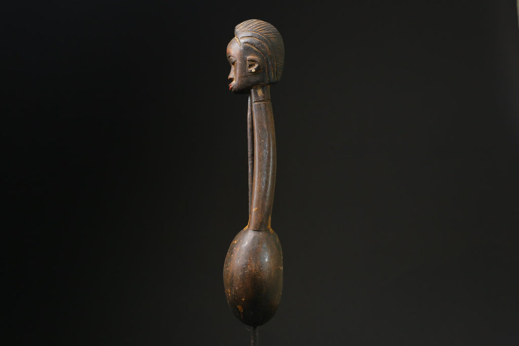African Wooden figurine tribal Dan Wakemia Spoon Trophy wall mask -G2370