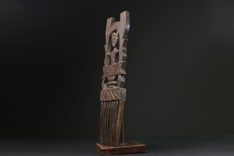 african statue wooden figure West African Comb Wooden African Swahili Carved -G2372