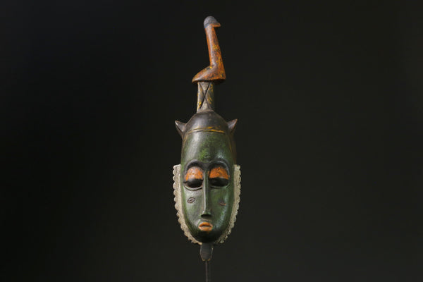African mask antiques tribal Face vintage Wood Carved Hanging Guro masks for wall-9785