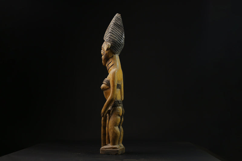 African Vintage Hand Carved Wooden African Yoruba maternity figure-G2087