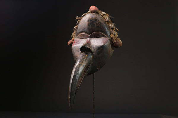 African mask wood carving mask tribal mask vintage Tribal Dan Bird masks for wall-G2374