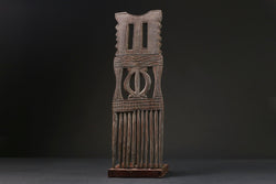 African Tribal Art Wooden Carved African Comb Antique Hair Pick Benin Male-G2384