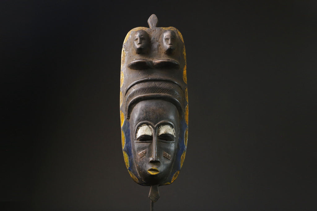African Tribal Face Mask Wood  Antique african mask Wood Guro masks for wall-9808