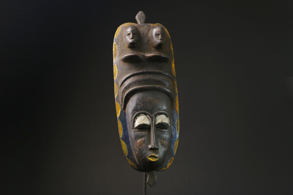 African Tribal Face Mask Wood  Antique african mask Wood Guro masks for wall-9808