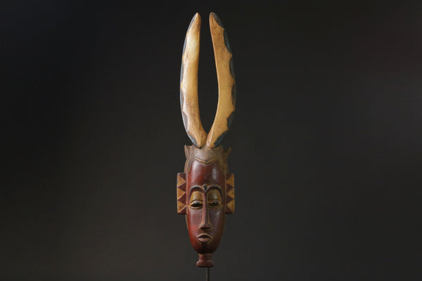 African Tribal Face Mask Traditional Primitive Art Tribal Masks Baule Guro-9810