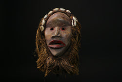 African masks antiques tribal Face vintage carved wood Hanging dan masks -9620