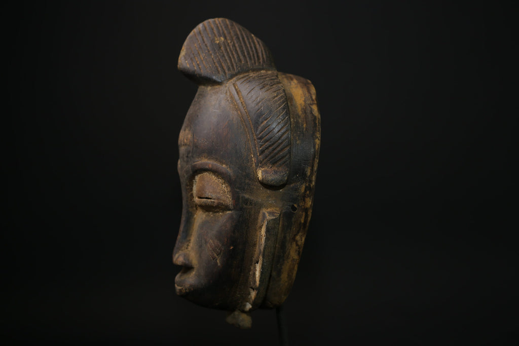 African Tribal Face Mask Yaouré mask Coast wood and pigments masks for wall-5341