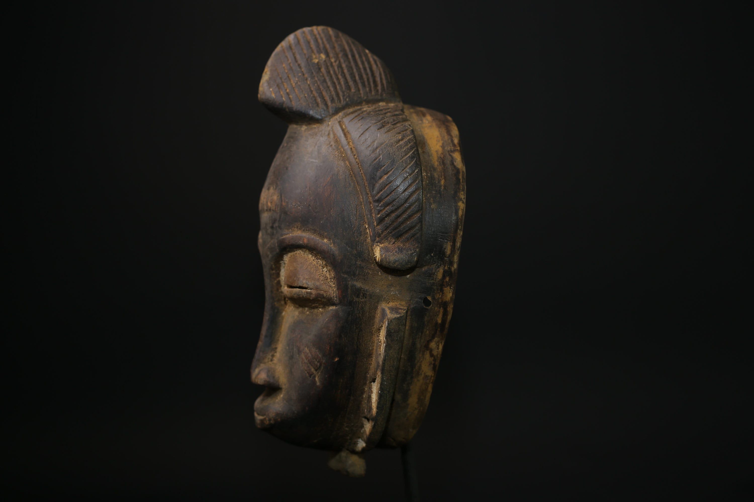 African Tribal Face Mask Yaouré mask Coast wood and pigments masks for wall-5341