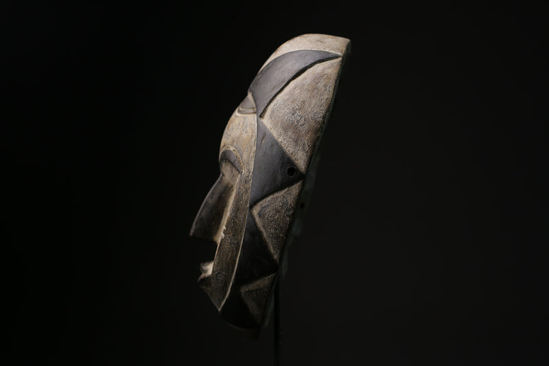 African Masks Lega Mask Carved Vintage African Wall Hanging Primitive Art -G2101