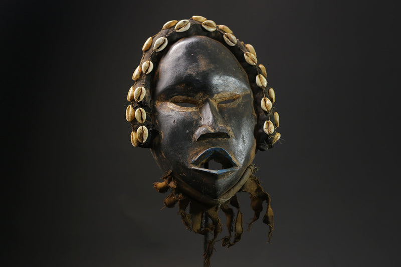 African Tribal Face Mask Wood Hand Carved Vintage Wall Hanging Dan mask masks for wall -G2392