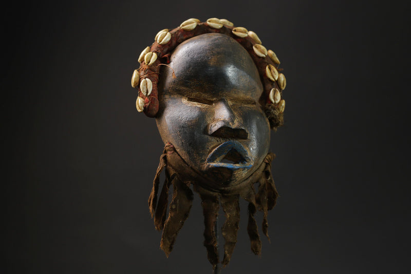 African Tribal Face Mask Wood Hand Carved Vintage Wall Hanging Dan mask masks for wall -G2394