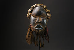 African Tribal Face Mask Wood Hand Carved Vintage Wall Hanging Dan mask masks for wall -G2398