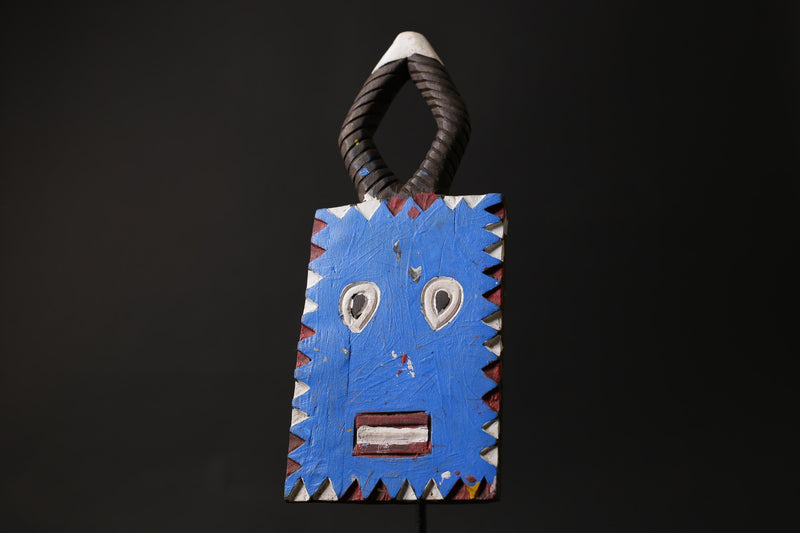 African mask antiques tribal Face vintage Wood Carved Hanging Goli kplekple-G2405