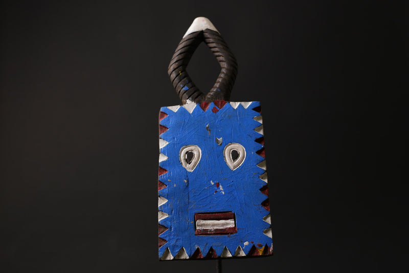 African mask antiques tribal Face vintage Wood Carved Hanging Goli kplekple-G2405