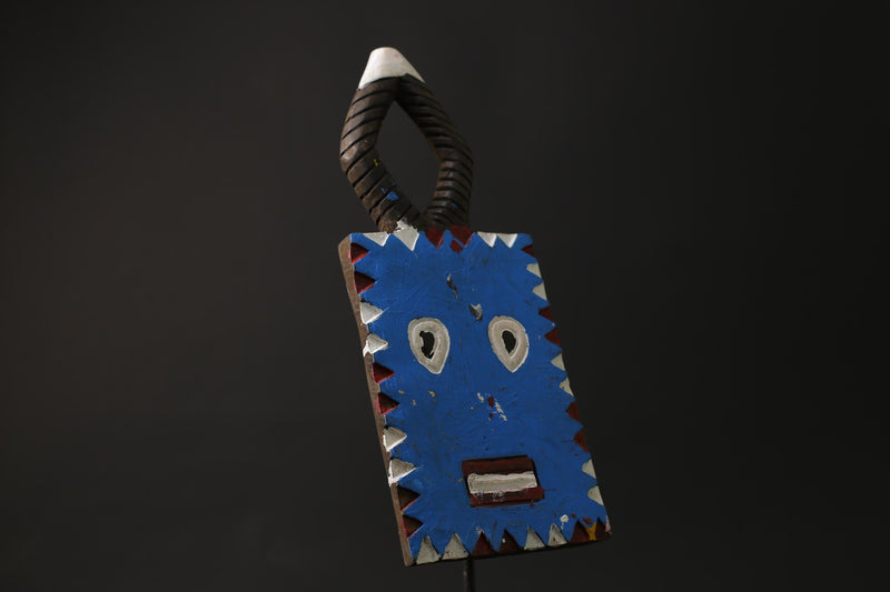 African mask antiques tribal Face vintage Wood Carved Hanging Goli kplekple-G2405