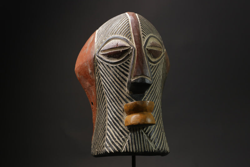 African Tribal Wood masks Home Décor Wooden Face Songye Antiques-G2409