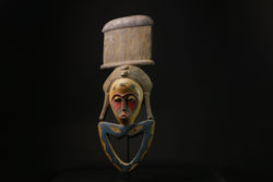 African Masks Tribal Face Vintage Carved Wood Hanging Baule Guro Mask-G2113