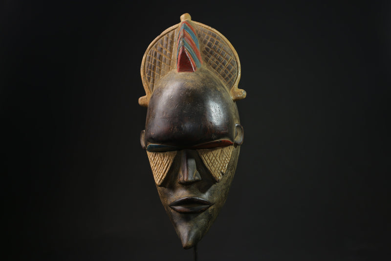 African mask Tribal Art Vintage Wooden Carved Wood African Baule masks for wall-2515