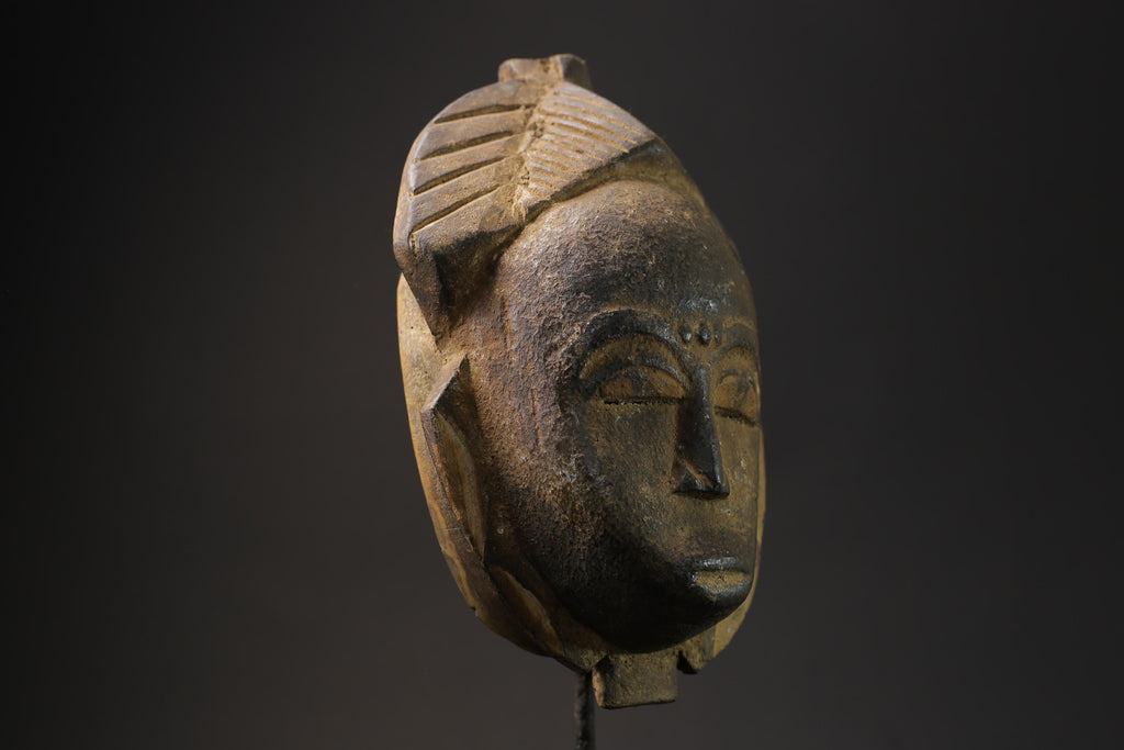 African Tribal Face Mask Wood Hand Carved Vintage Wall Hanging Baule masks for wall -5658