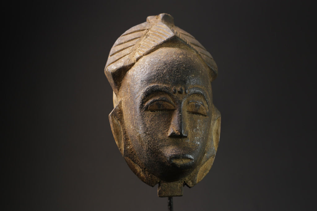 African Tribal Face Mask Wood Hand Carved Vintage Wall Hanging Baule masks for wall -5658