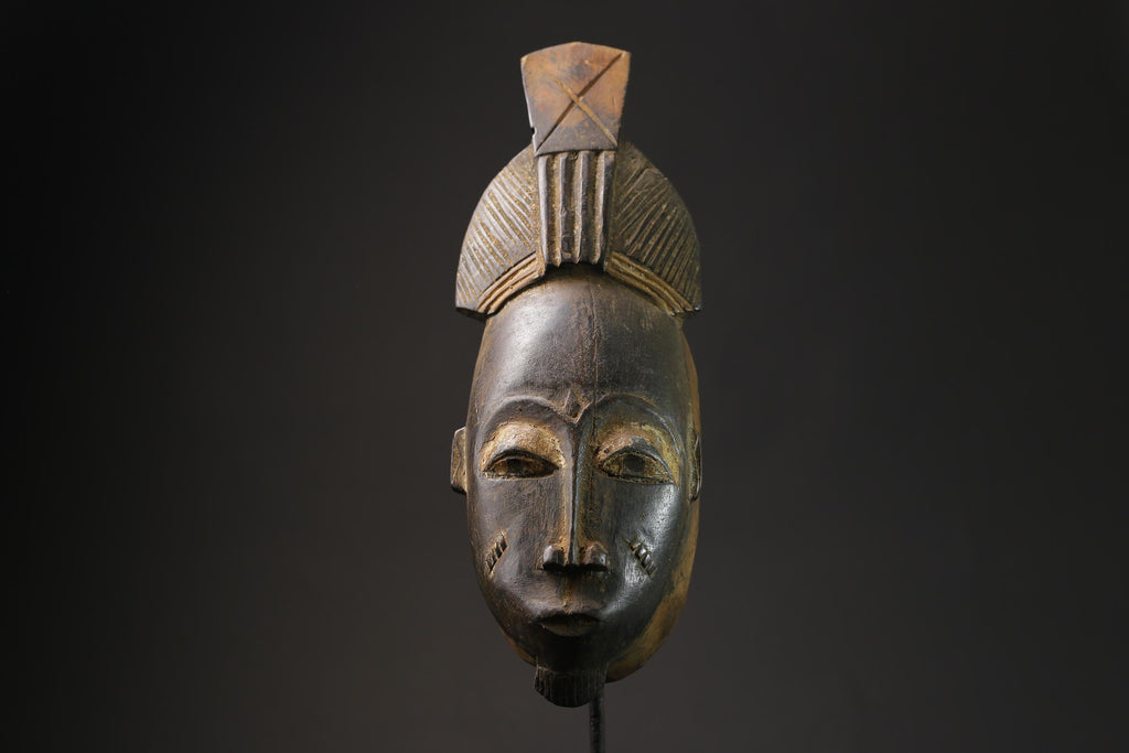 african wood mask antiques Hand Carved Guro African Tribal  Vintage Mask-8539