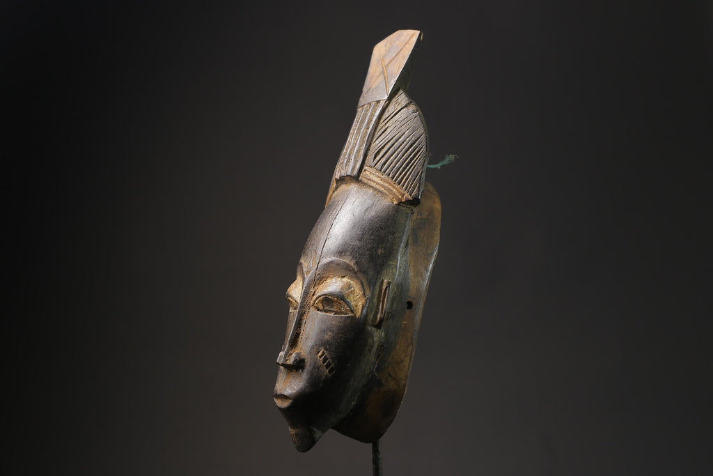 african wood mask antiques Hand Carved Guro African Tribal  Vintage Mask-8539