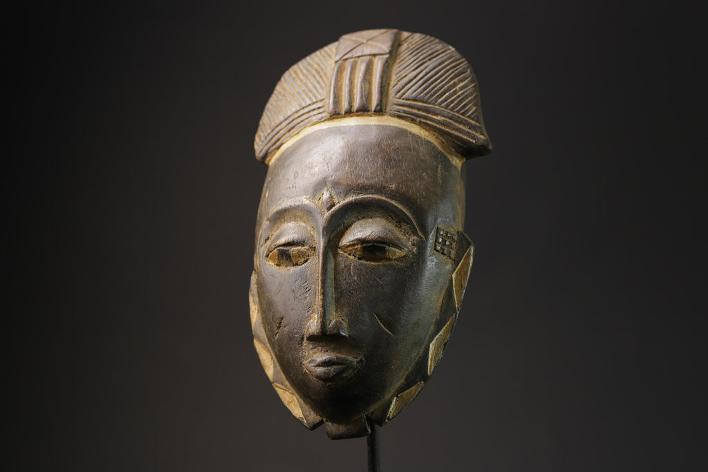 African Face Mask masks Hand Carved Wood Carved Yaure Guro masks for wall-8535