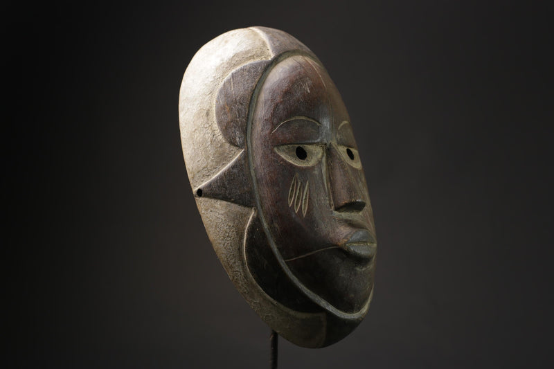 african wood mask antiques Lega tribal art Face vintage Wood Carved Vintage masks for wall-5620
