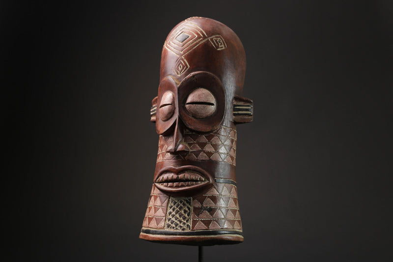 African Mask Antiques Tribal Face Vintage Wood Carved Yaure Guro Mask masks for wall-G2413